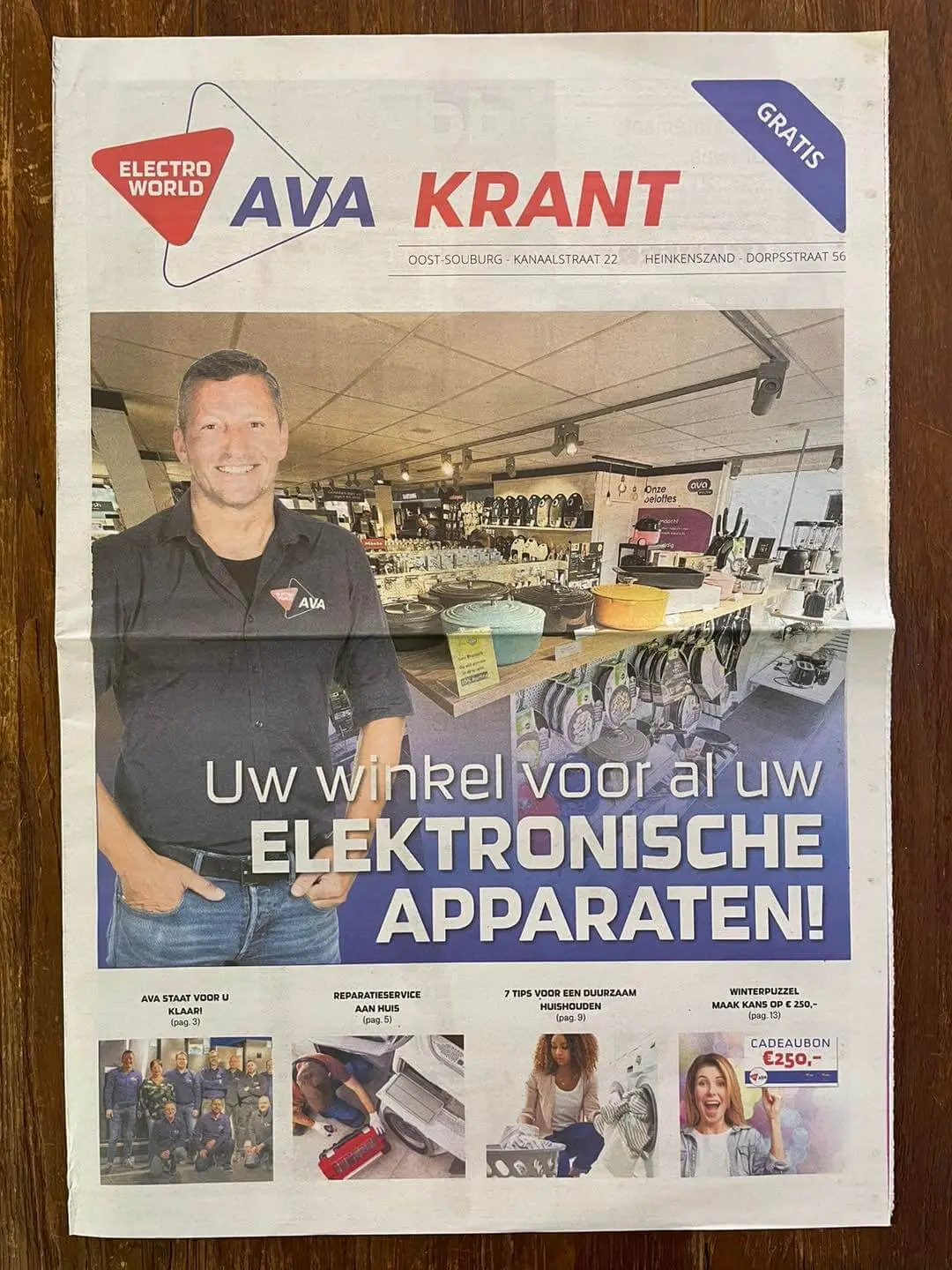 Het staat gedrukt in de AVA krant